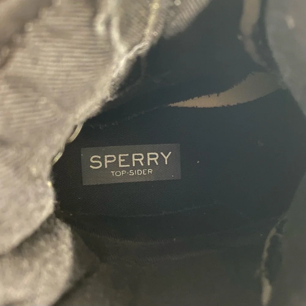 Sperry Black Saltwater Quilted Duck Boots Big Girls Size 6 Side Zip